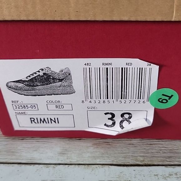 Gioseppo Brand Rimini Red Reptile Espadrille Sneakers Size 7½ 7.5 - Picture 8 of 9